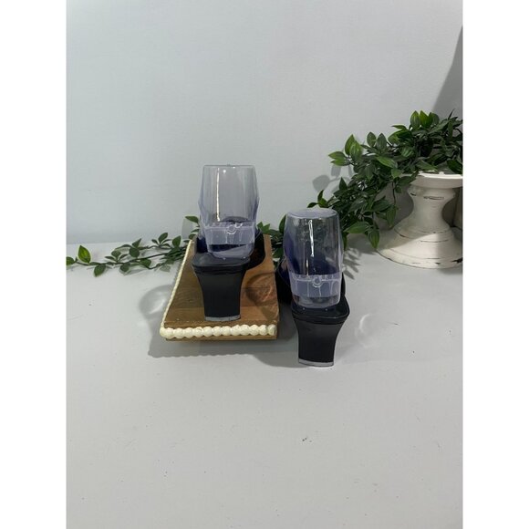 Etienne Aigner Womens Square Toe Black Leather Mules Size 7M - Picture 6 of 12